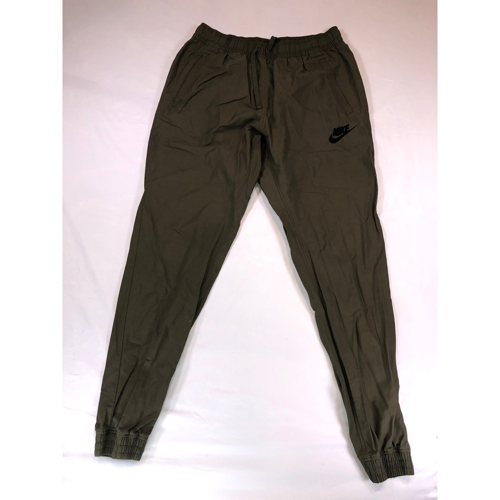 Nike Mens Woven Joggers Olive Green Tapered Pants Size M RN56323